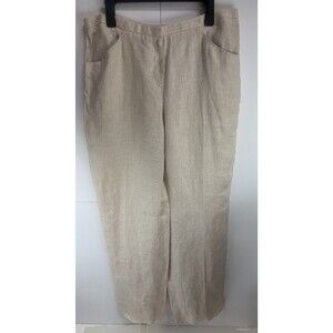 Armani Collezioni Women’s 100% Linen Natural Straight Leg Pants Sz:14